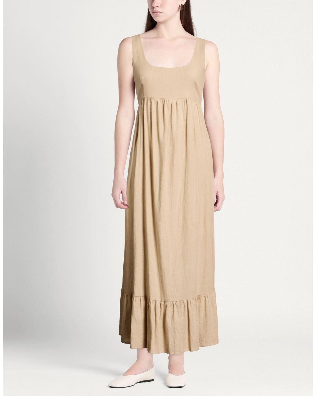 Compagnia Italiana Natural Maxi Dress Linen, Viscose
