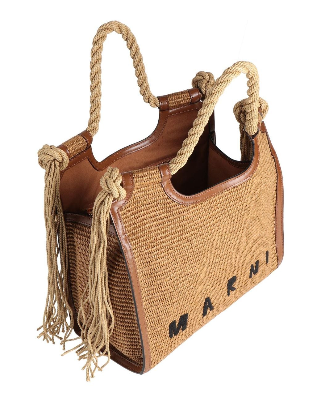 Marni Natural Camel Handbag Cotton, Polyamide, Cow Leather