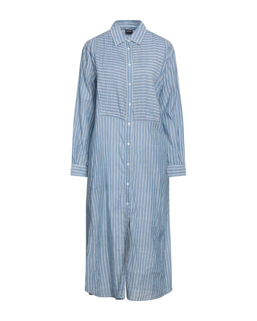 Aspesi Blue Midi Dress Cotton
