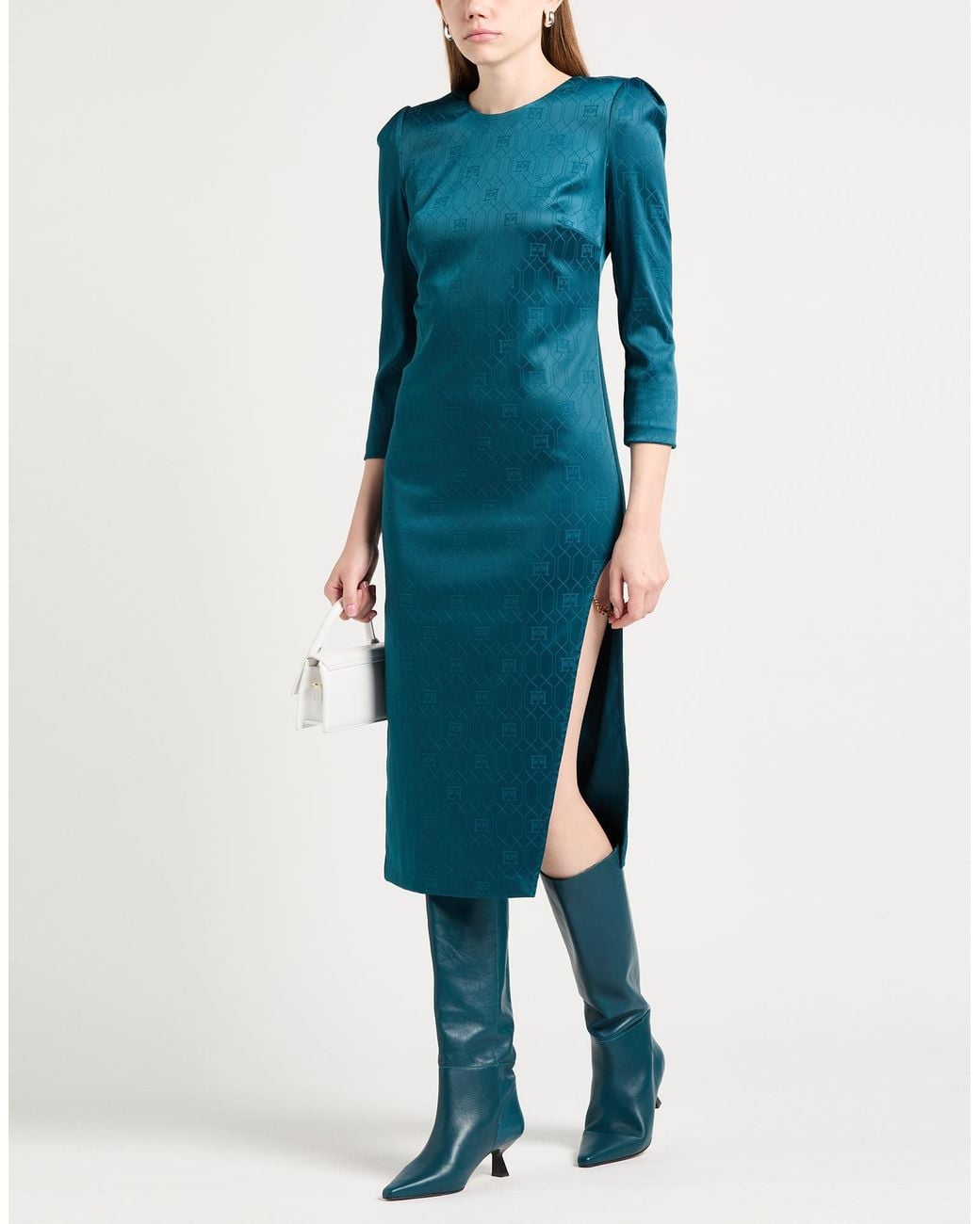 Elisabetta Franchi Blue Midi Dress