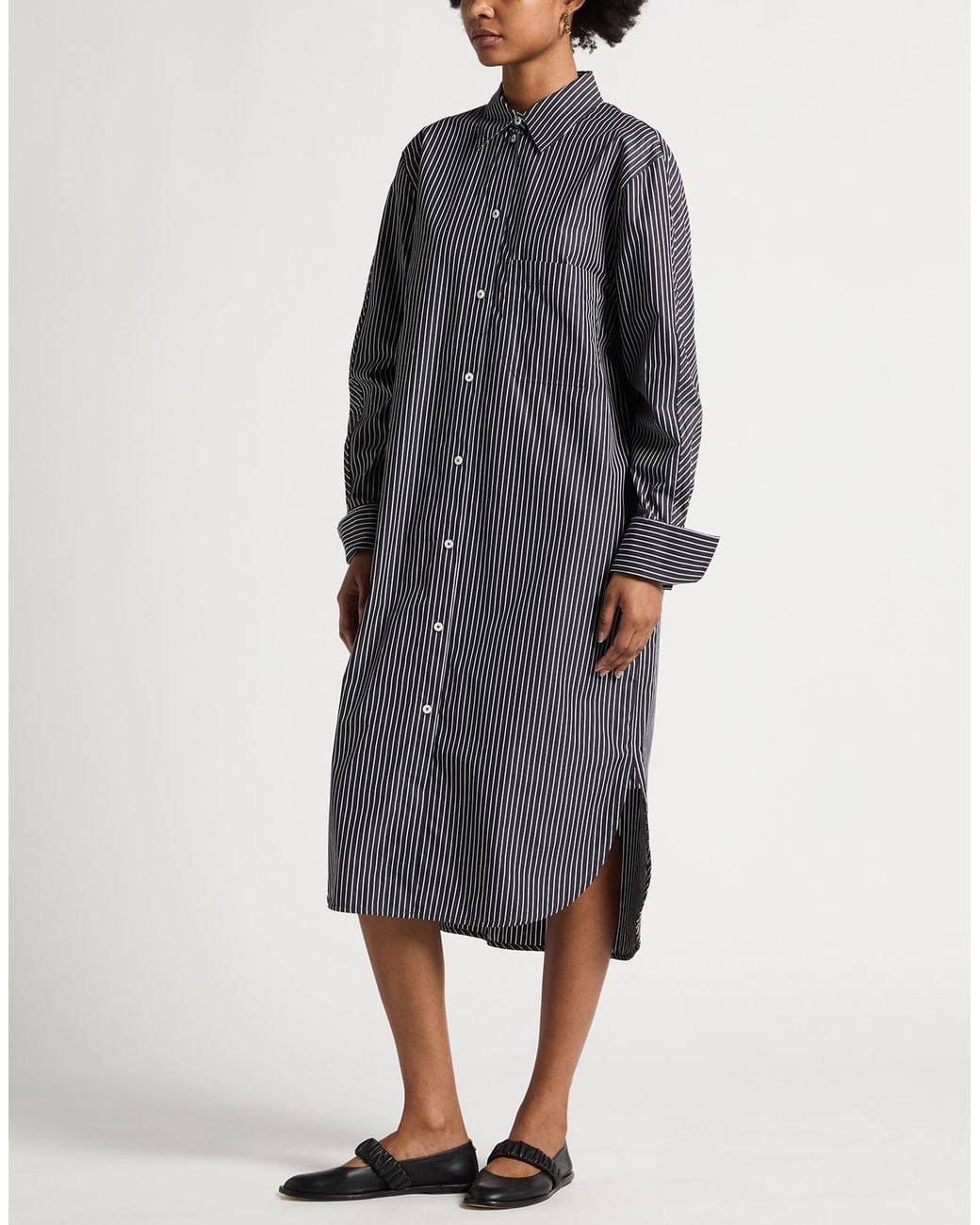 Totême Gray Midi Dress Organic Cotton