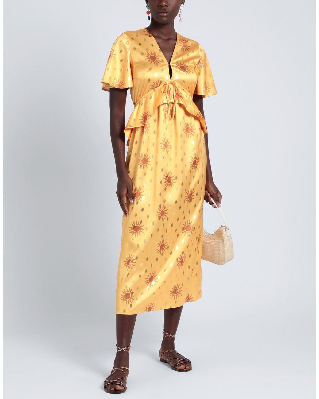 Never Fully Dressed Metallic Midi Dress