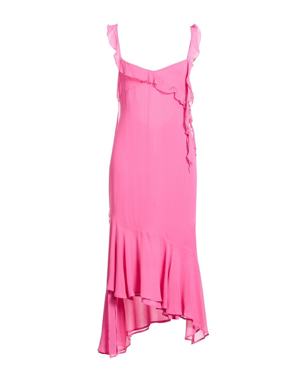 ANDAMANE Pink Fuchsia Maxi Dress Silk