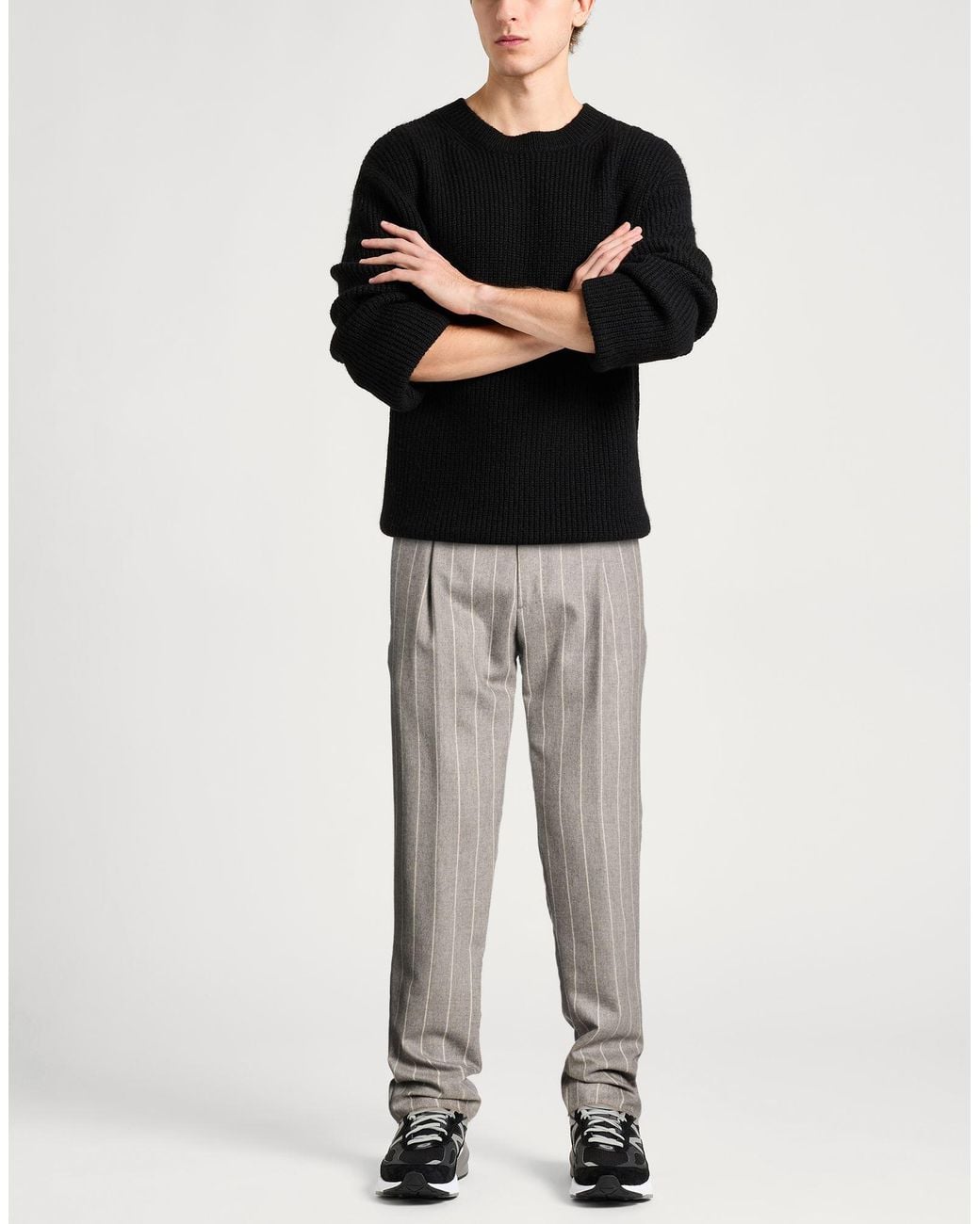 Berwich Gray Pants Virgin Wool, Cashmere for men