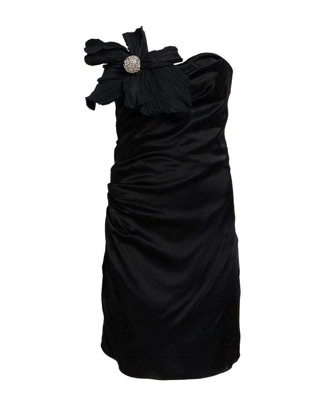 Amen Black Mini Dress Acetate, Silk