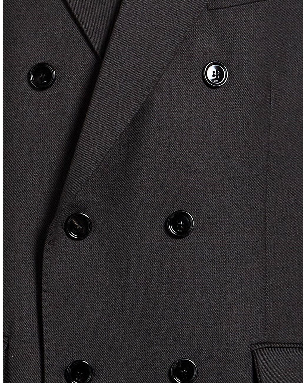 AMI Black Coat Virgin Wool for men