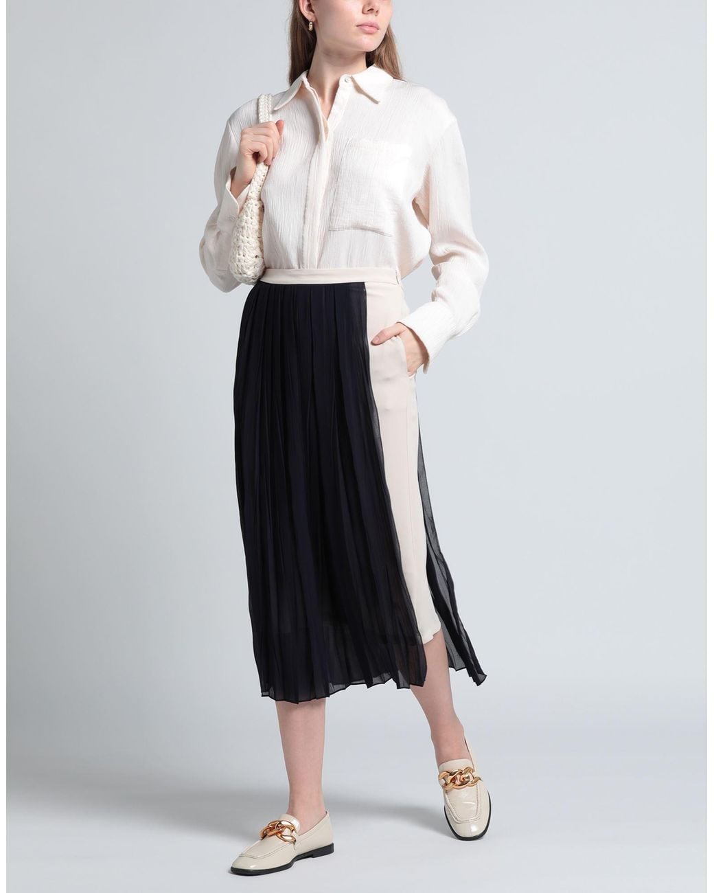 Semicouture Blue Midi Skirt