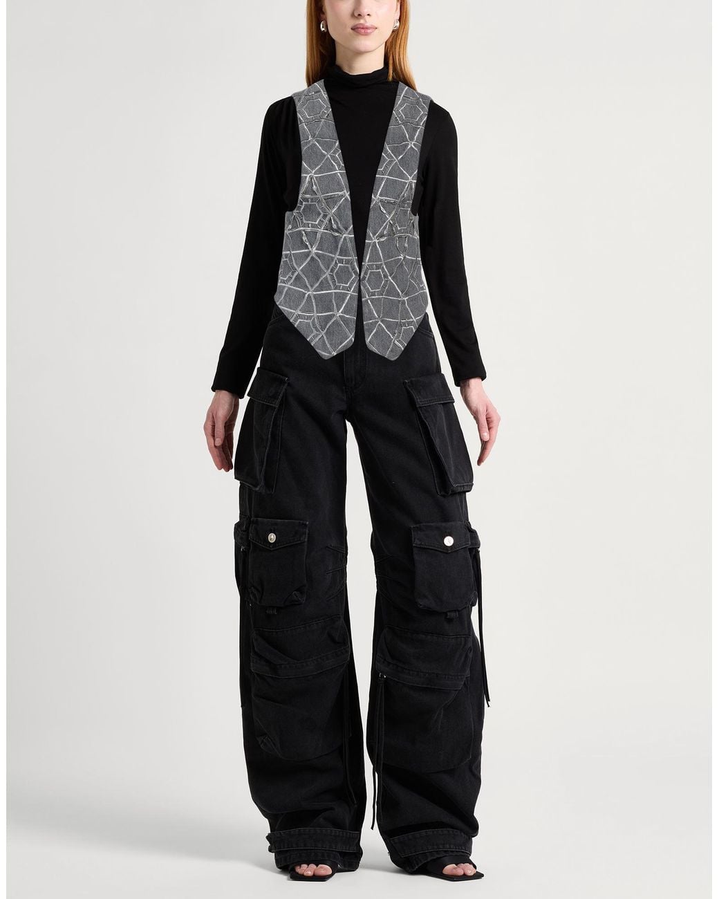 Dondup Gray Tailored Vest Cotton