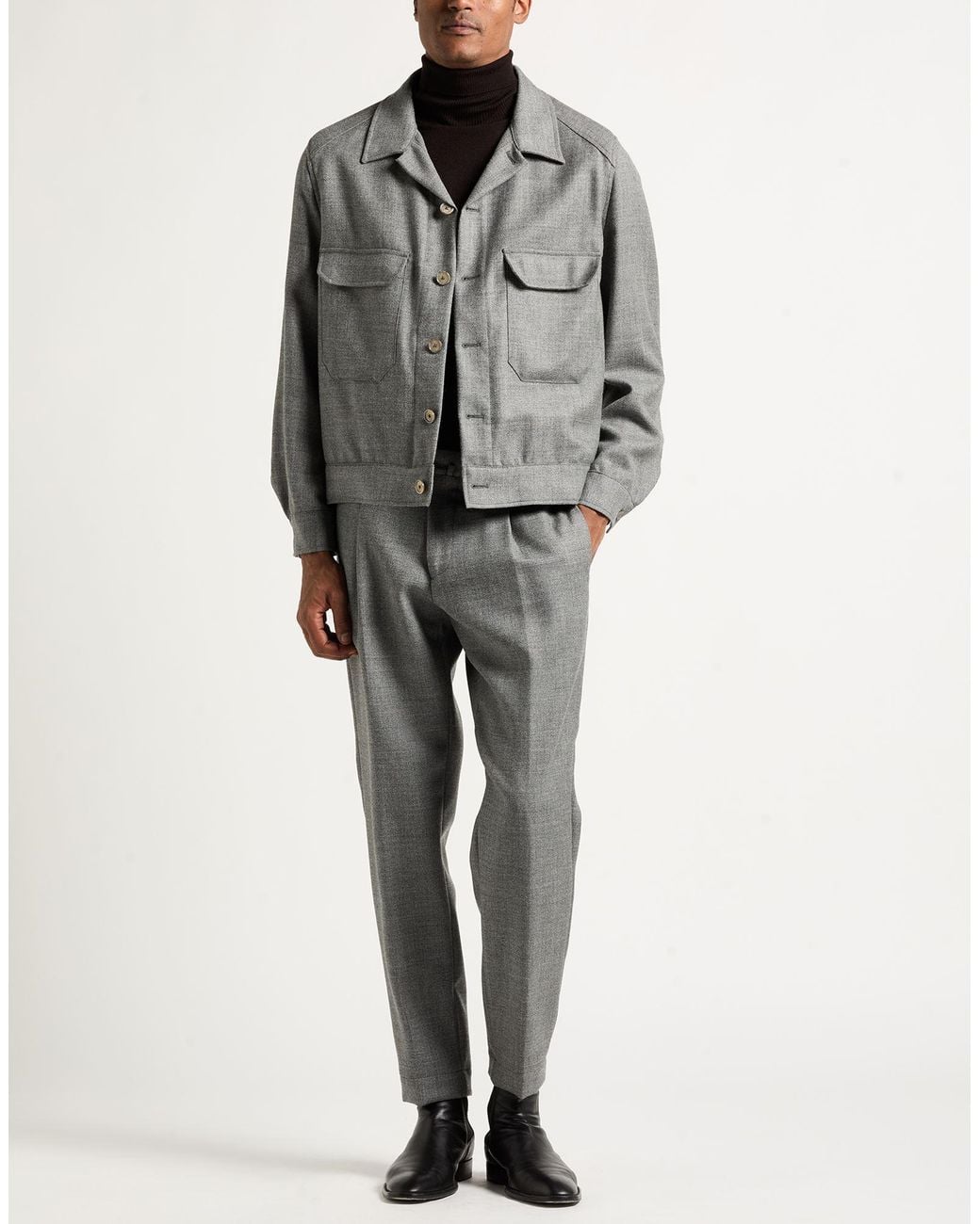 Santaniello Gray Suit Wool for men