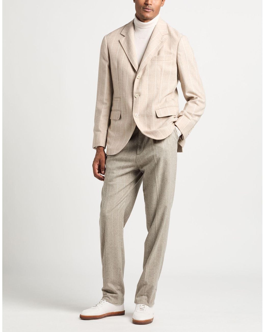 Brunello Cucinelli Natural Blazer Alpaca Wool, Wool, Polyester for men