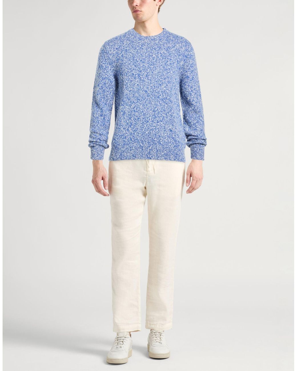 Fedeli Blue Sweater Wool for men