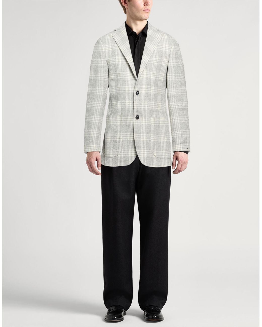 Barba Napoli Gray Light Blazer Alpaca Wool, Virgin Wool, Polyester for men