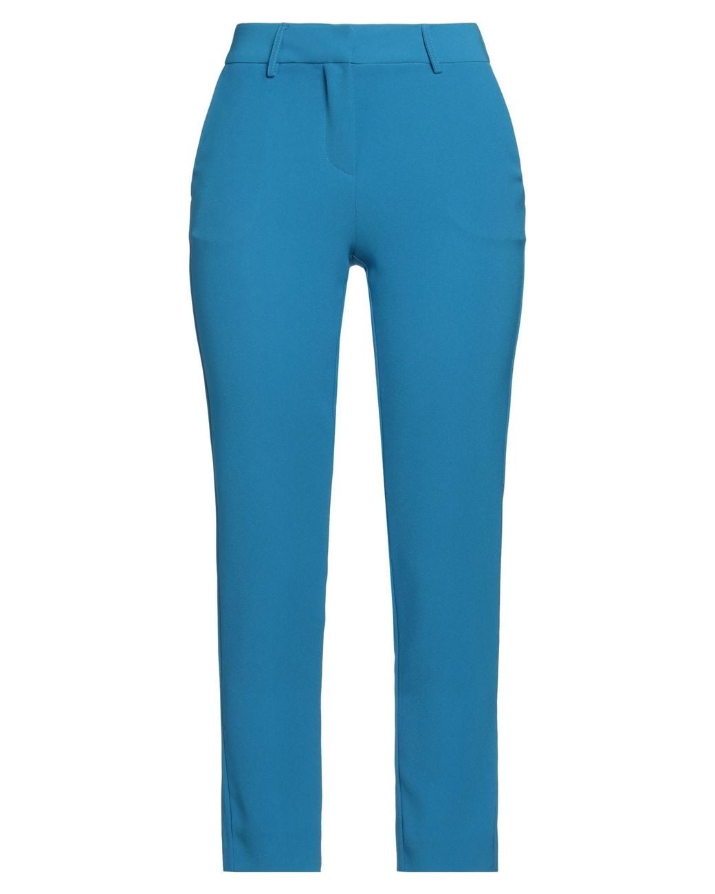 SIMONA CORSELLINI Blue Azure Pants Polyester, Elastane