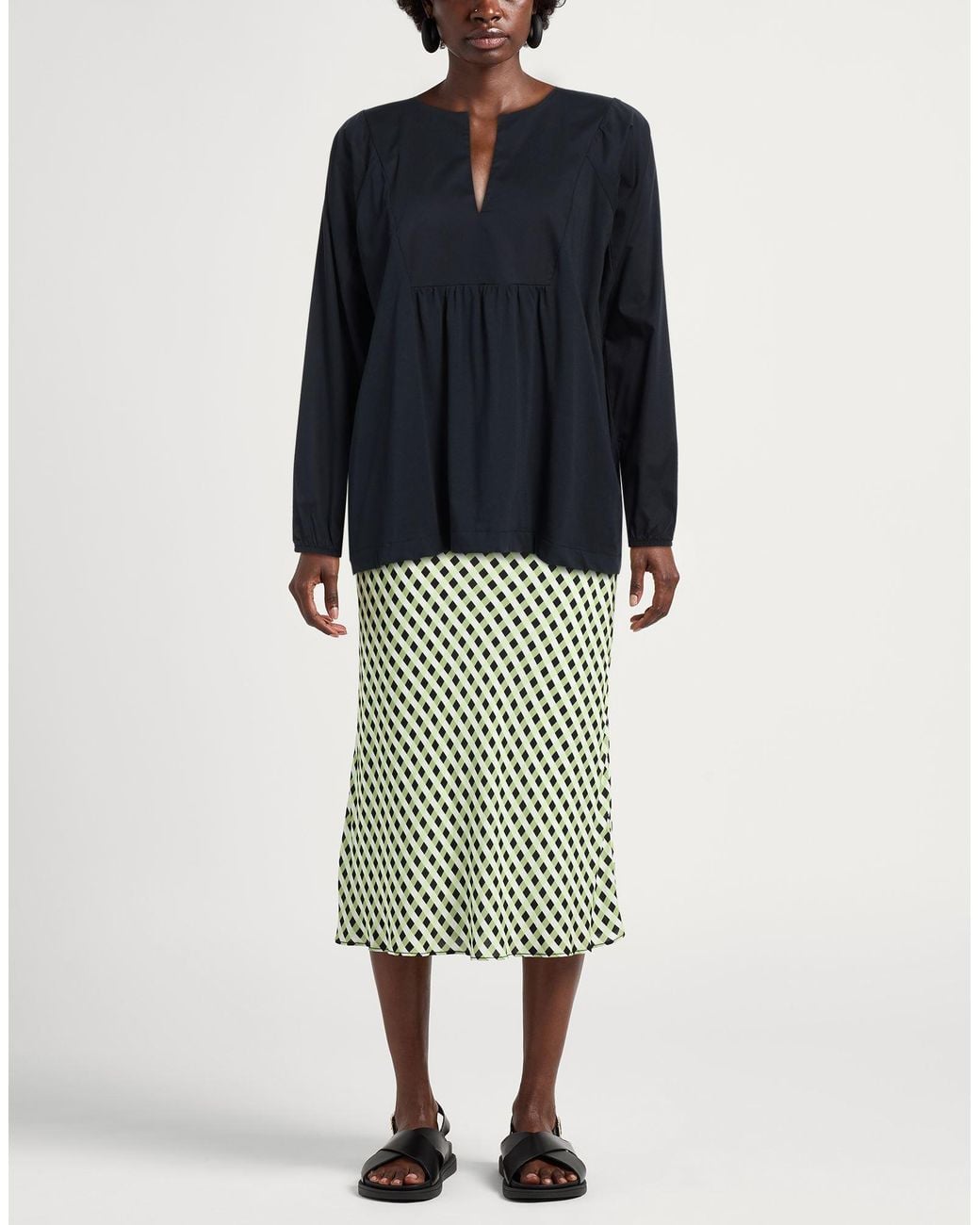 Alpha Studio Black Top Cotton, Elastane