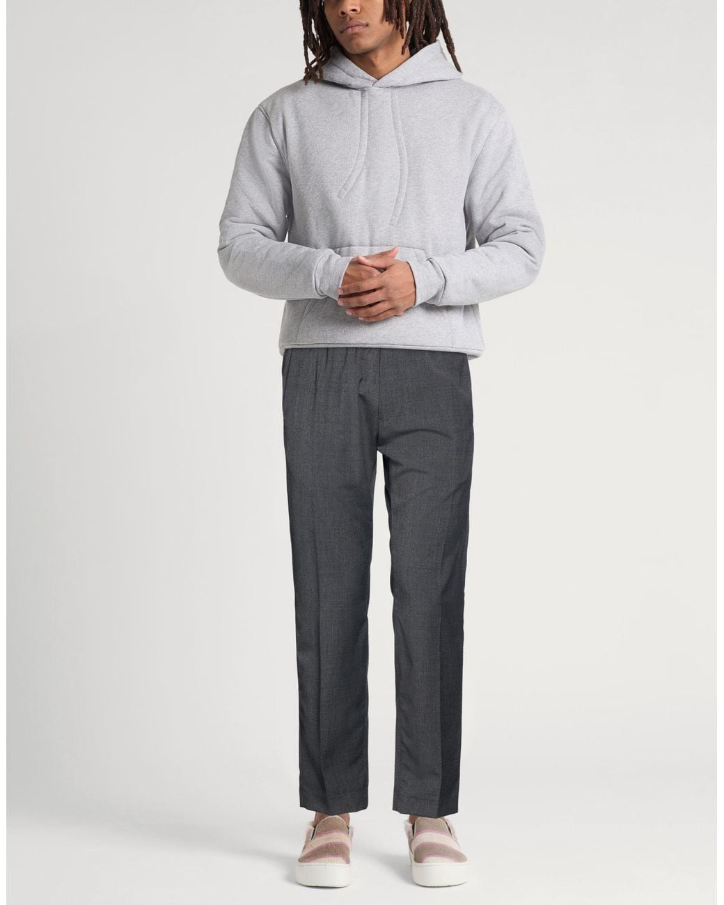 Iceberg Gray Charcoal Pants Polyester, Wool, Elastane for men