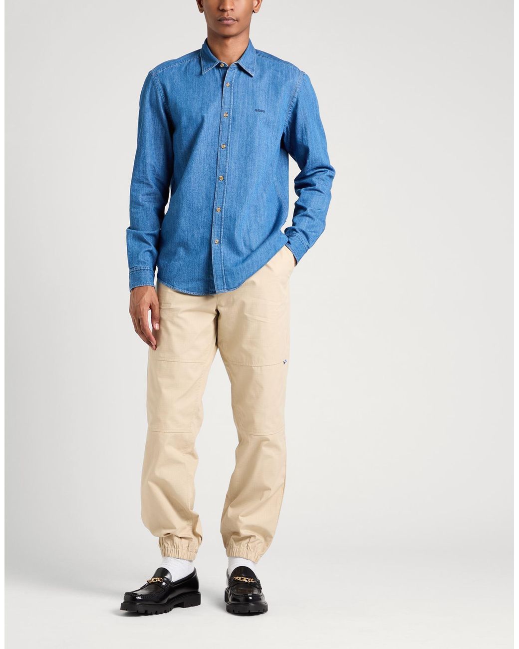 Boss Blue Denim Shirt Organic Cotton for men