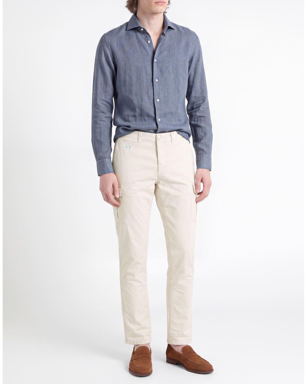 Tramarossa White Cream Pants Cotton, Elastane for men