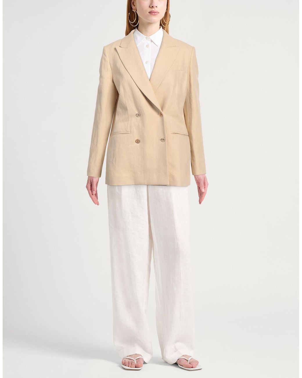 Twinset Natural Blazer Cotton, Linen