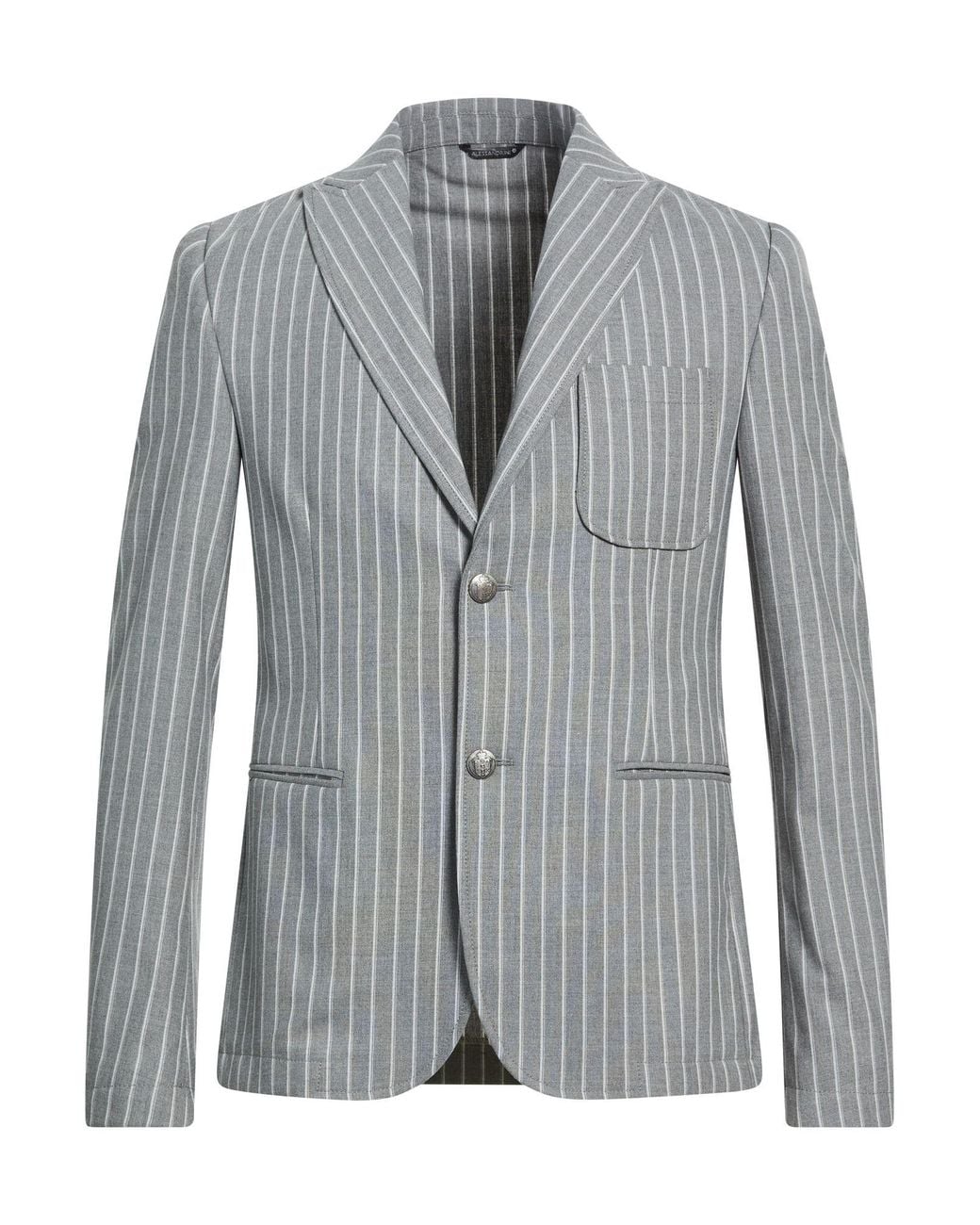 Daniele Alessandrini Gray Blazer Polyester, Viscose, Elastane for men