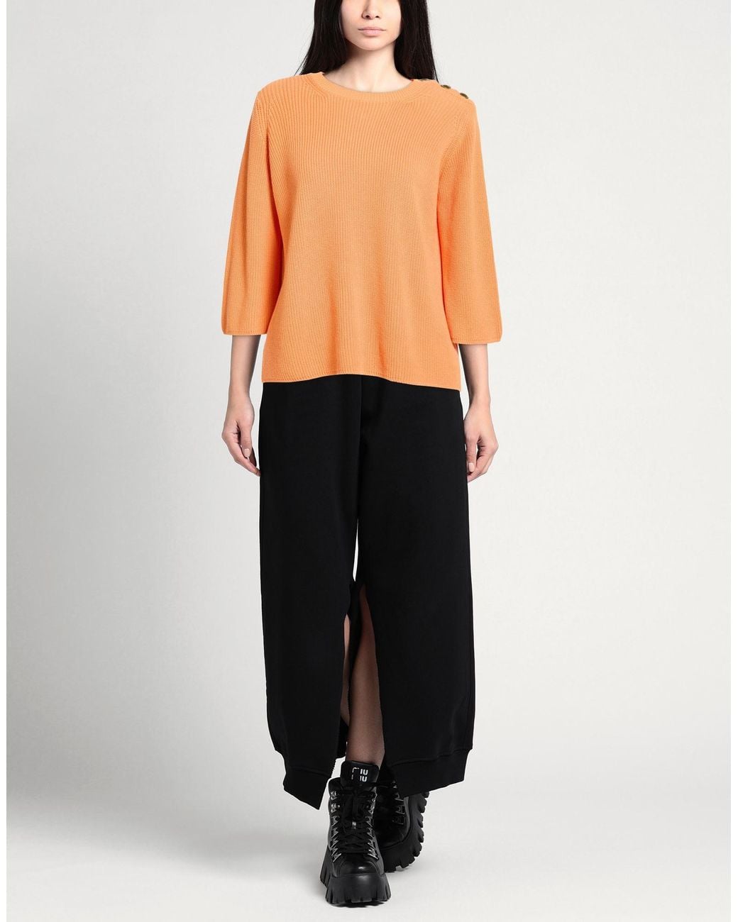 Le Tricot Perugia Orange Apricot Sweater Cotton