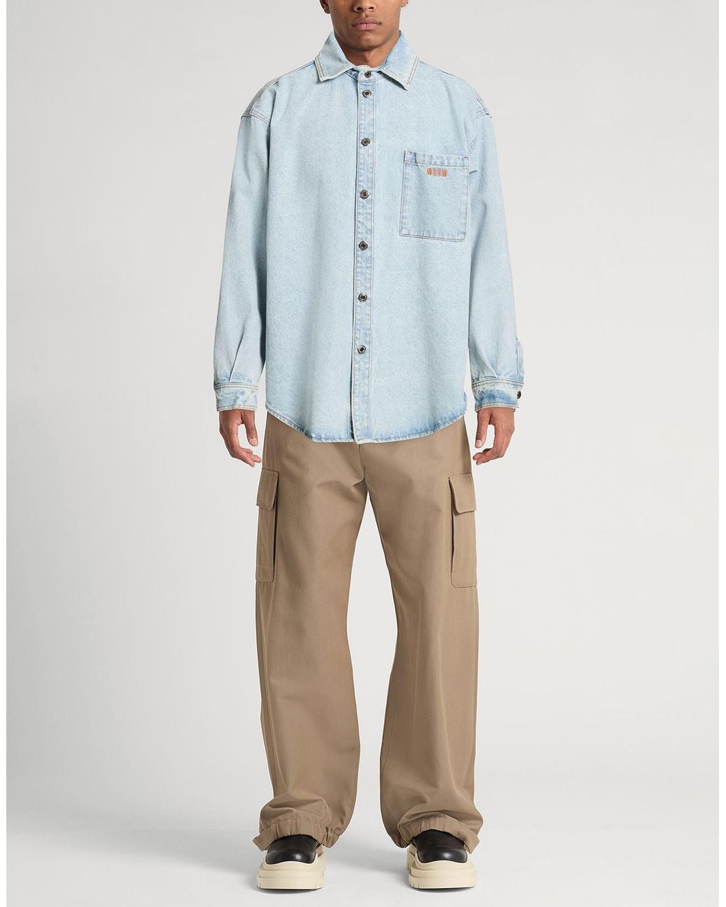 MSGM Blue Denim Outerwear for men