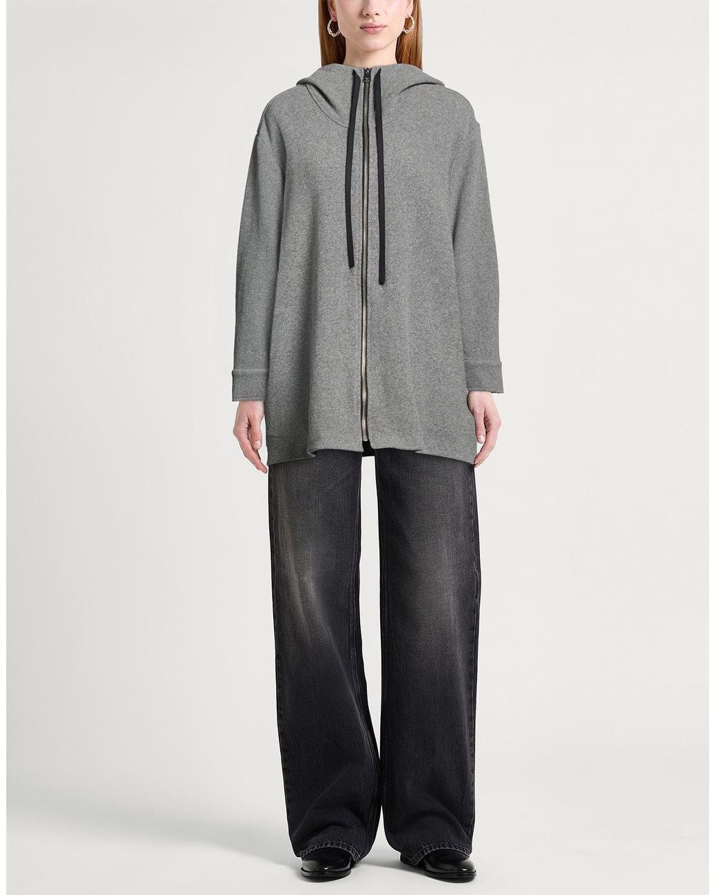 Liviana Conti Gray Jacket Wool, Cashmere, Lyocell