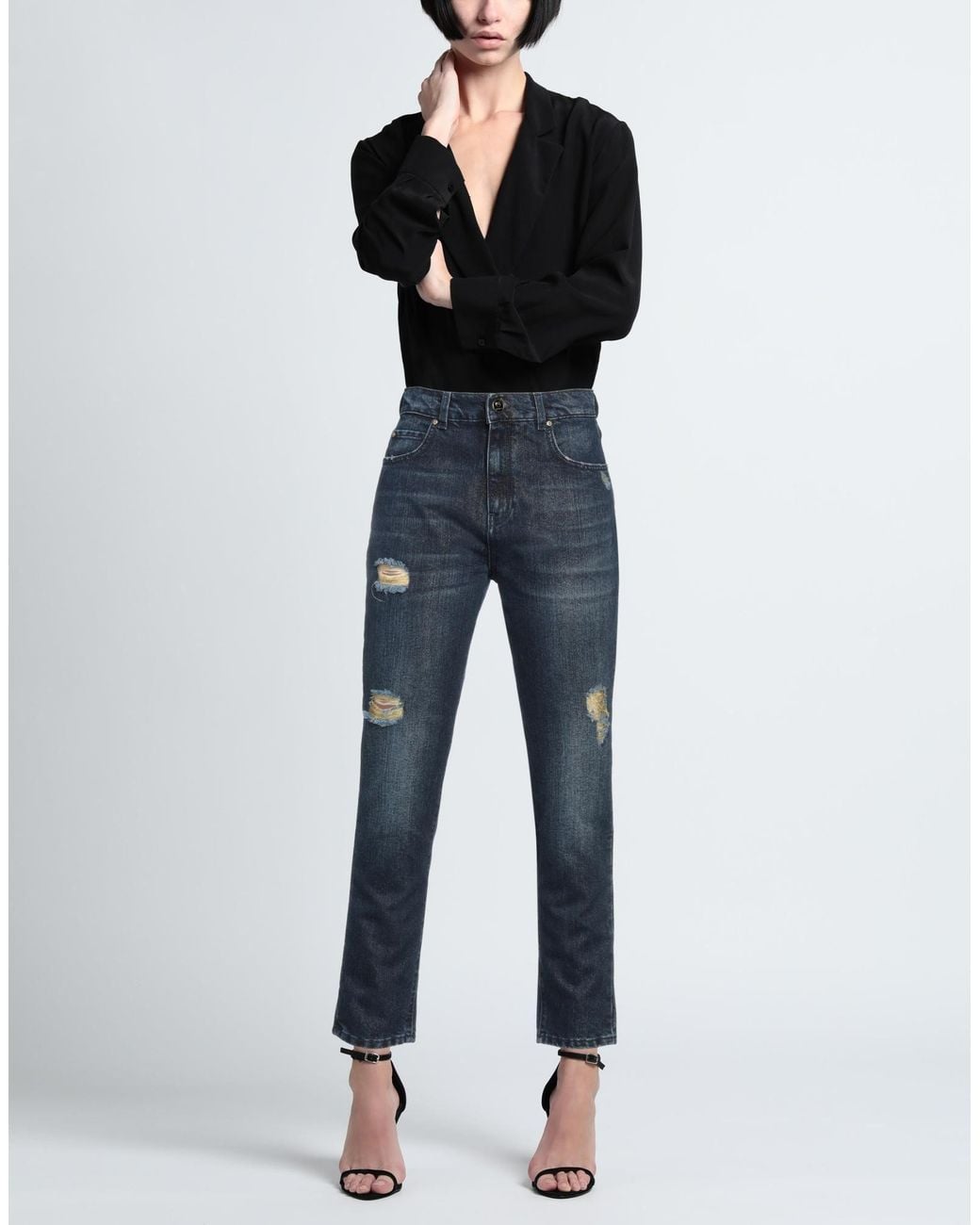 Pinko Blue Jeans Cotton, Lyocell, Metal Fiber