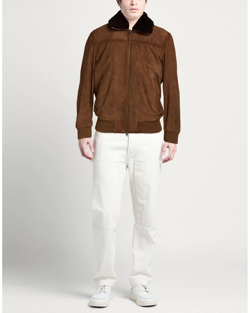 D'Amico Brown Dark Jacket Sheepskin for men