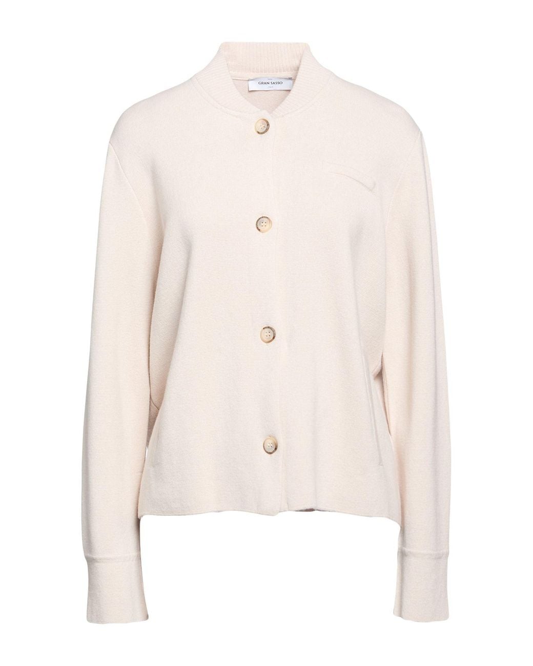 Gran Sasso White Cardigan Virgin Wool, Viscose, Cashmere