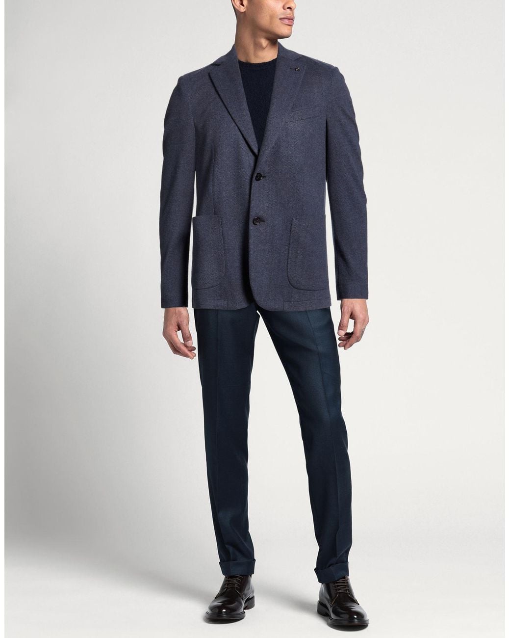 DISTRETTO 12 Blue Blazers for men