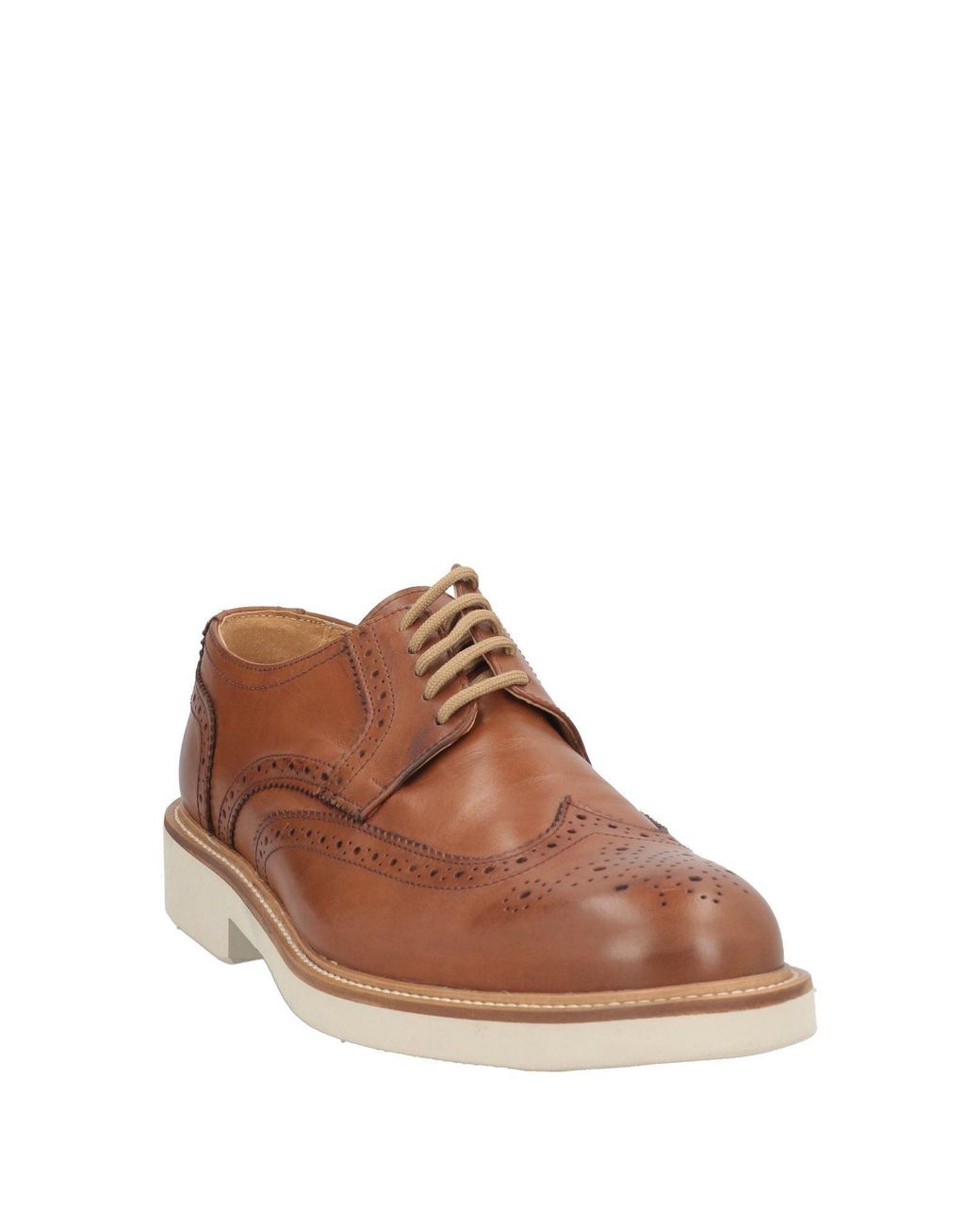 Exton Brown Lace-Up Shoes Leather for men
