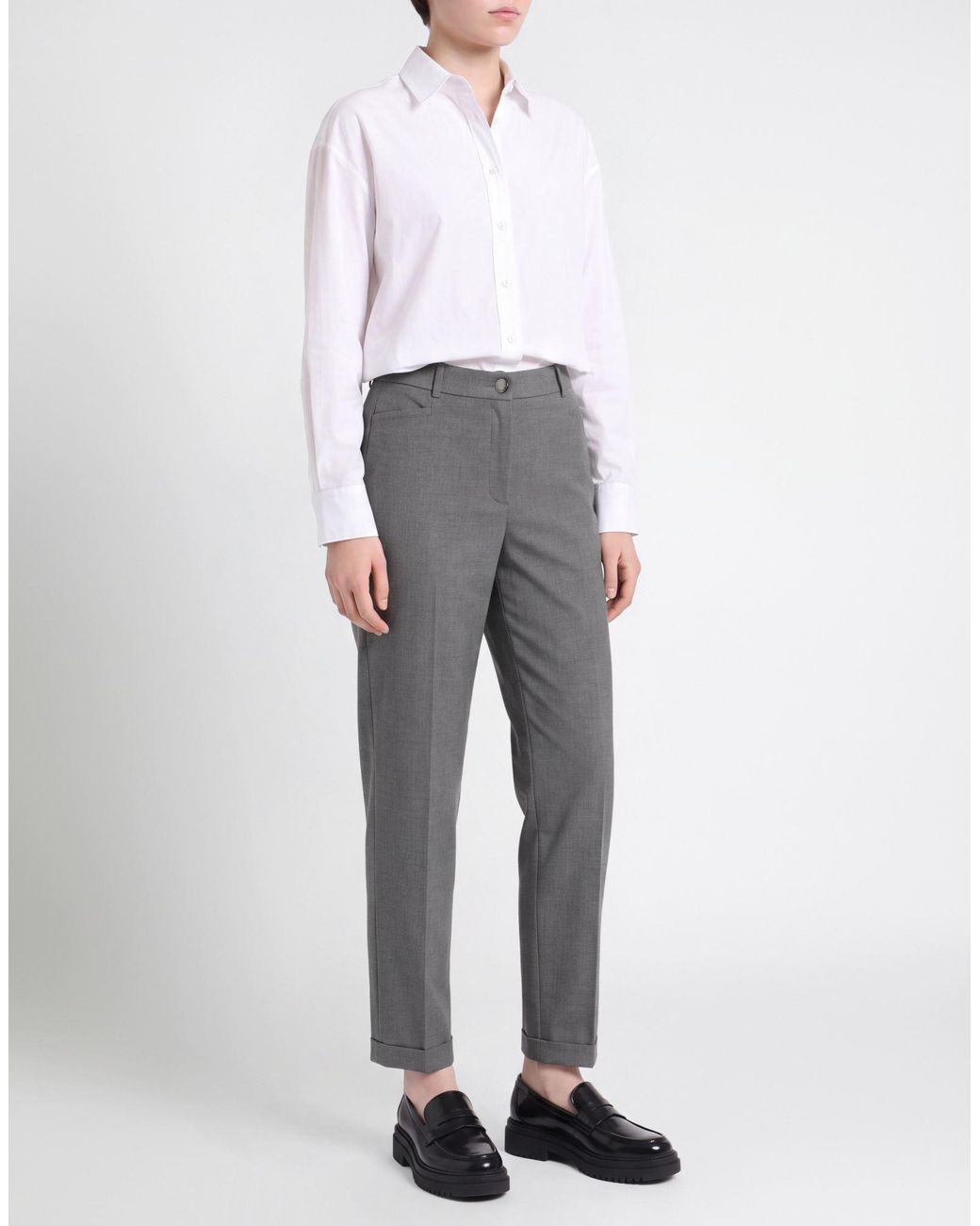 Cambio Gray Pants Polyester, Viscose, Elastane