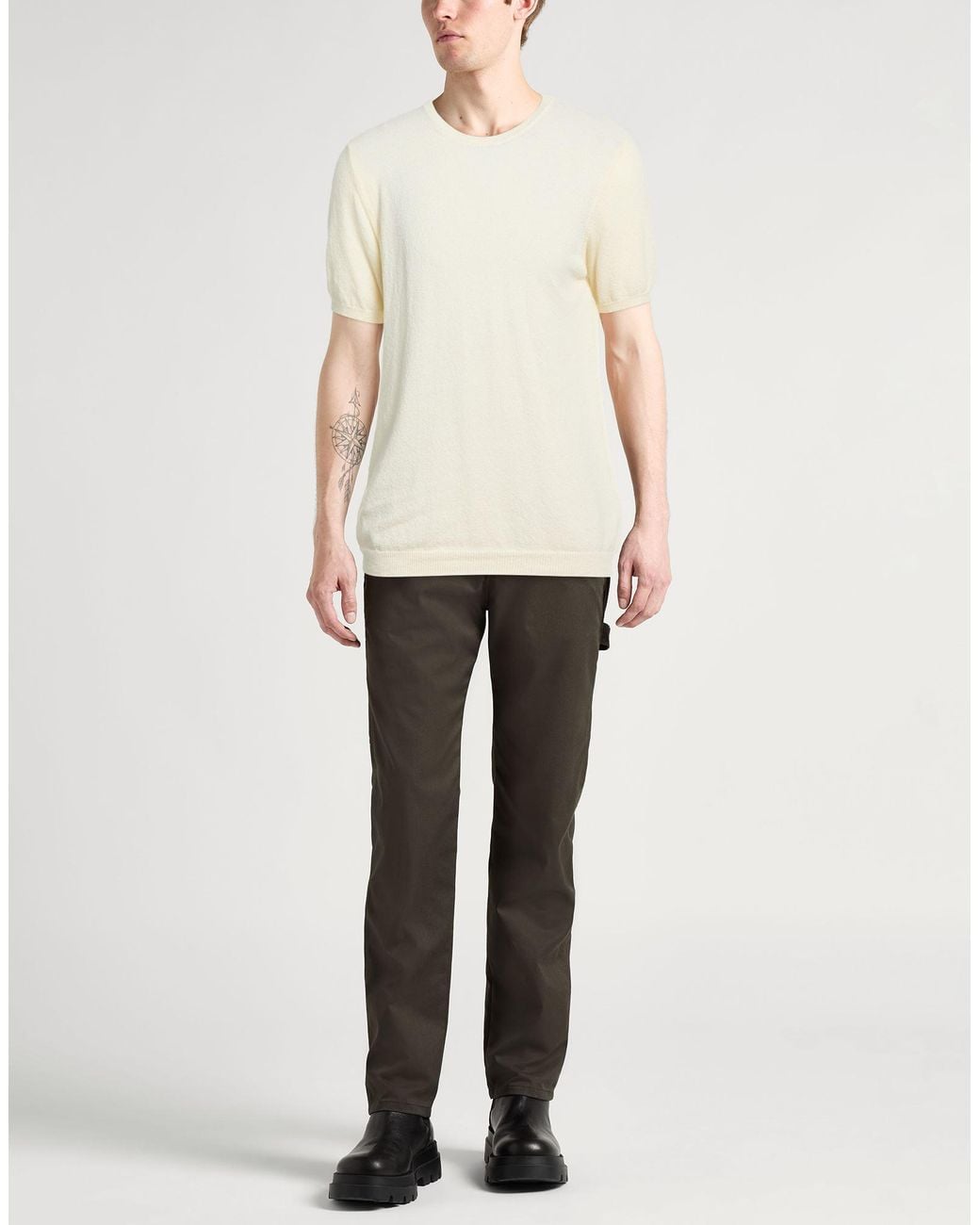 Roberto Collina White Sweater Cotton, Polyamide for men