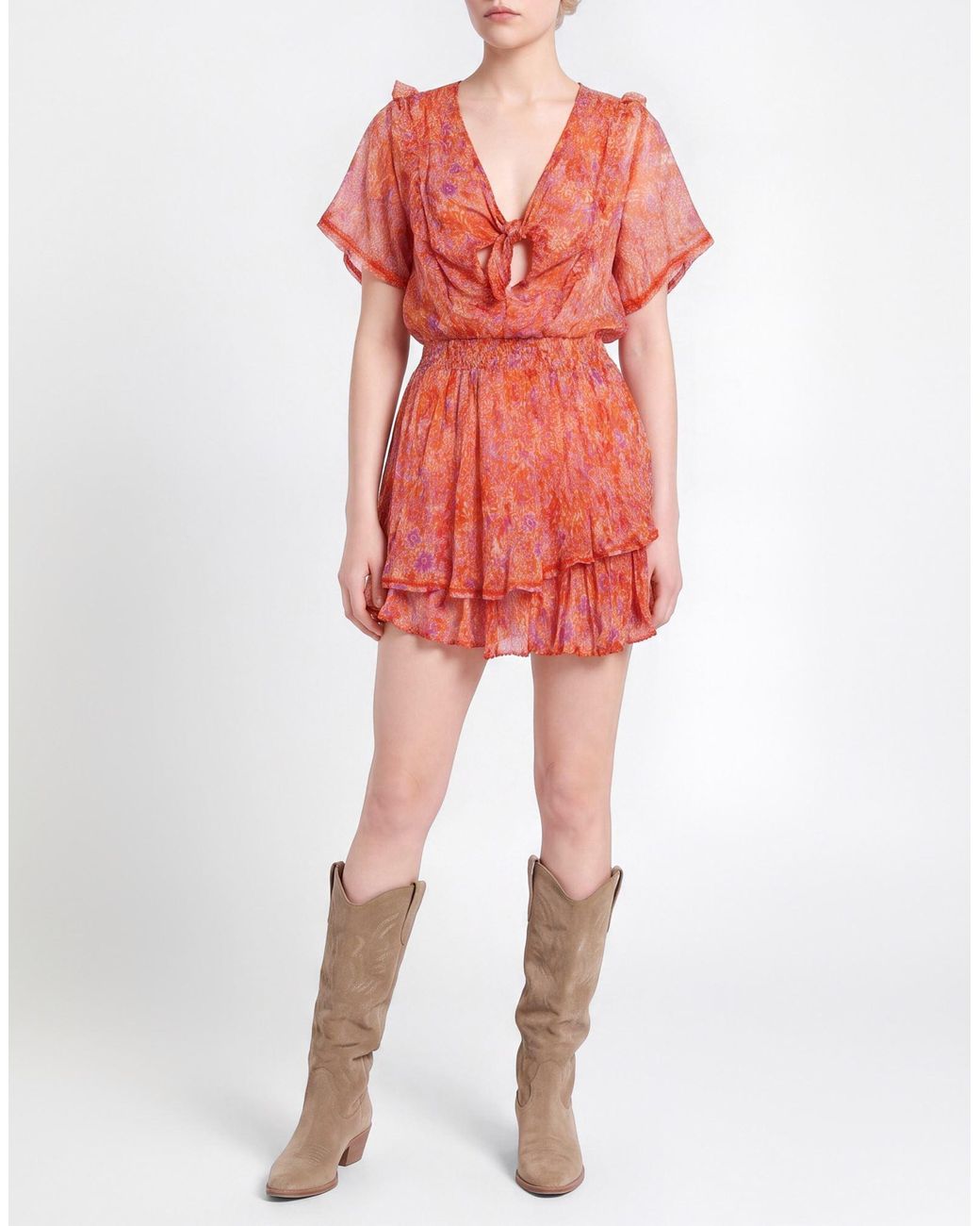 Poupette Red Mini Dress Silk