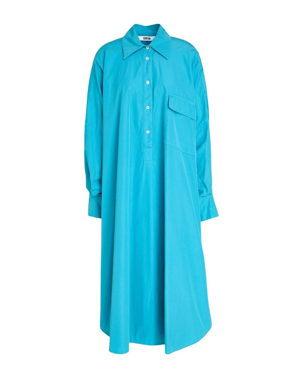 Grifoni Blue Midi Dress Cotton