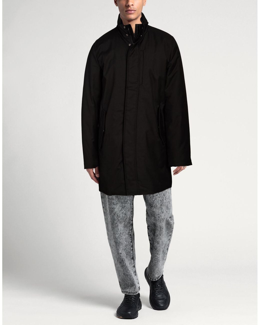 ADHOCONCEPT Black Coats for men