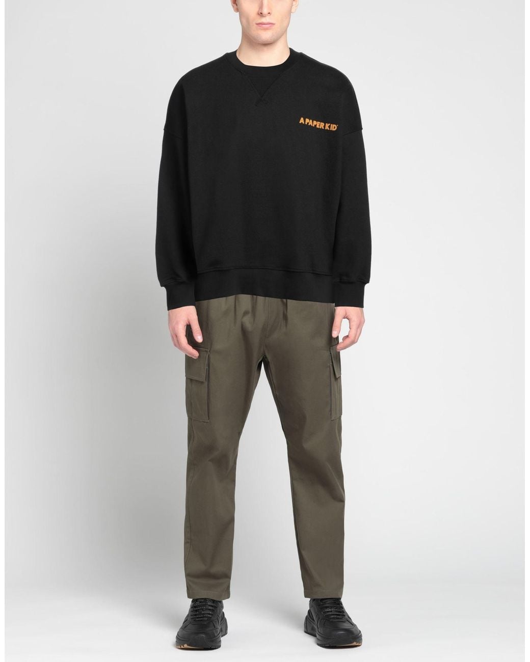 A PAPER KID Black Sweatshirt Cotton for men