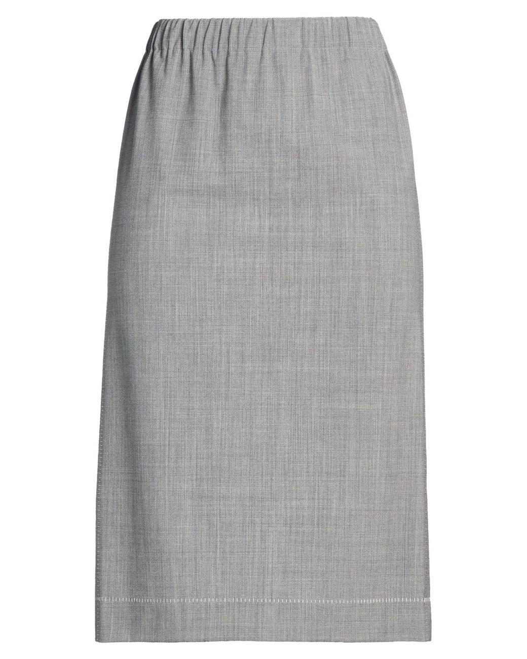 Fabiana Filippi Gray Midi Skirt Virgin Wool, Polyamide, Elastane