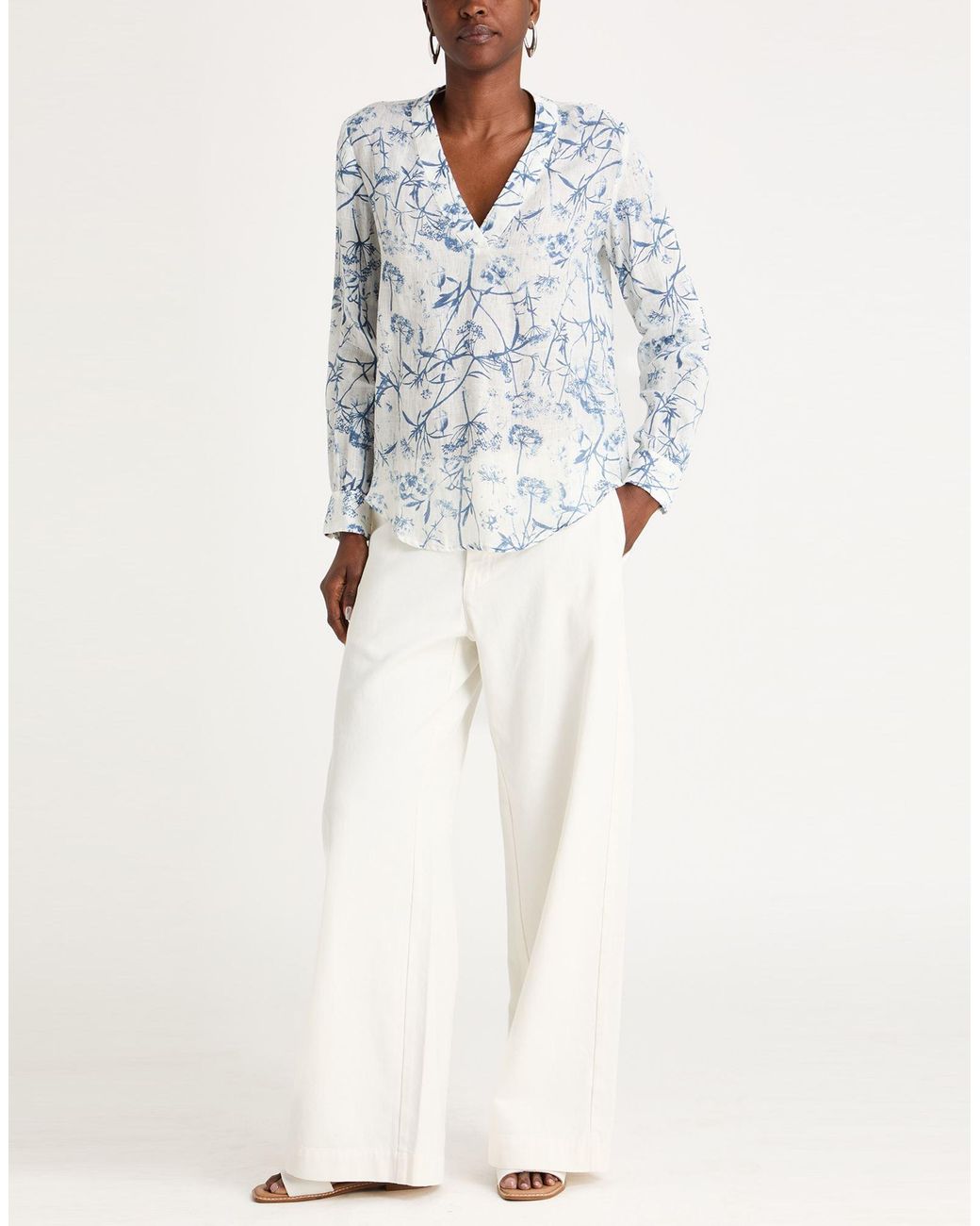 120% Lino Blue Top Linen