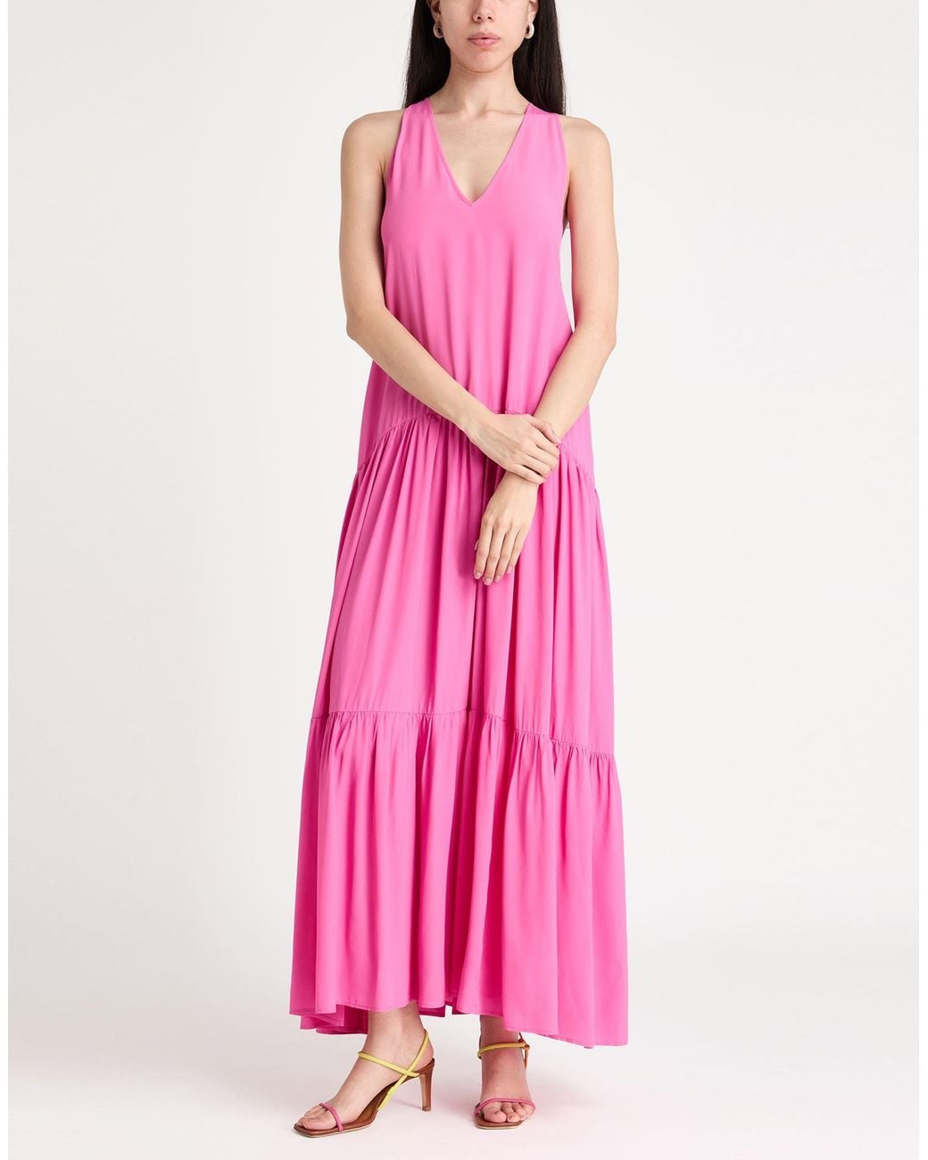 Suoli Pink Maxi Dress Acetate, Silk