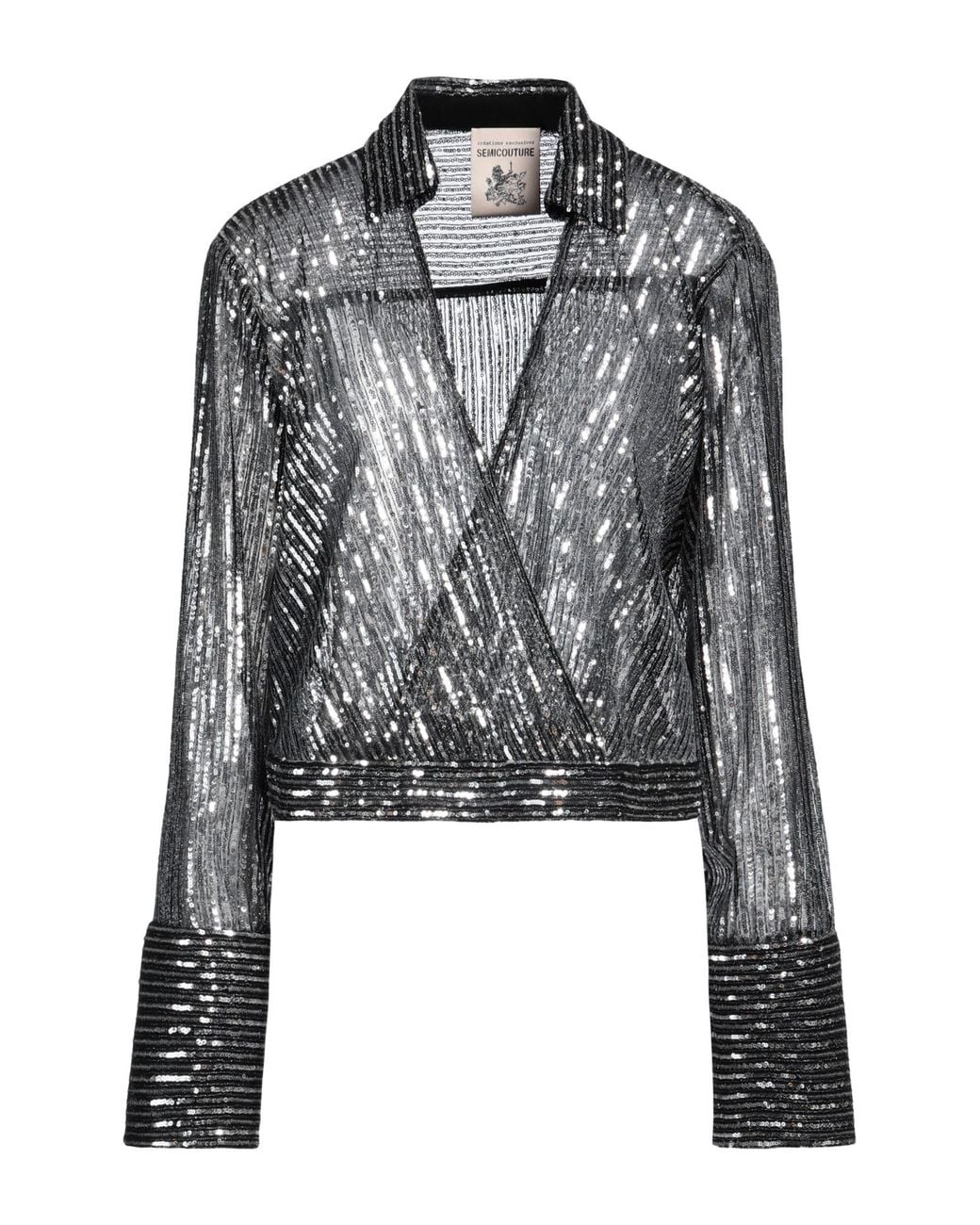Semicouture Gray Lead Top Polyester
