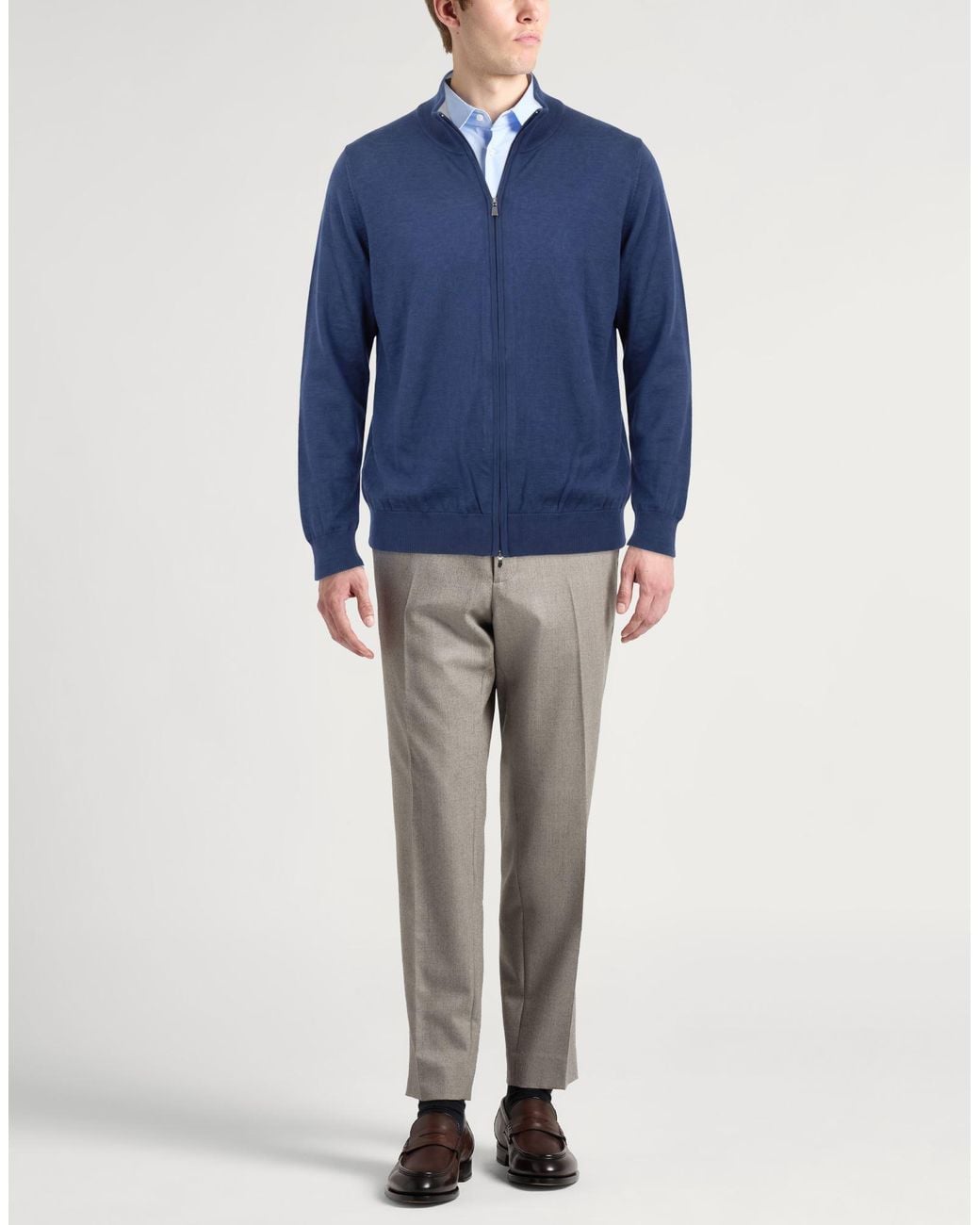 Barba Napoli Blue Cardigan Cashmere, Silk for men