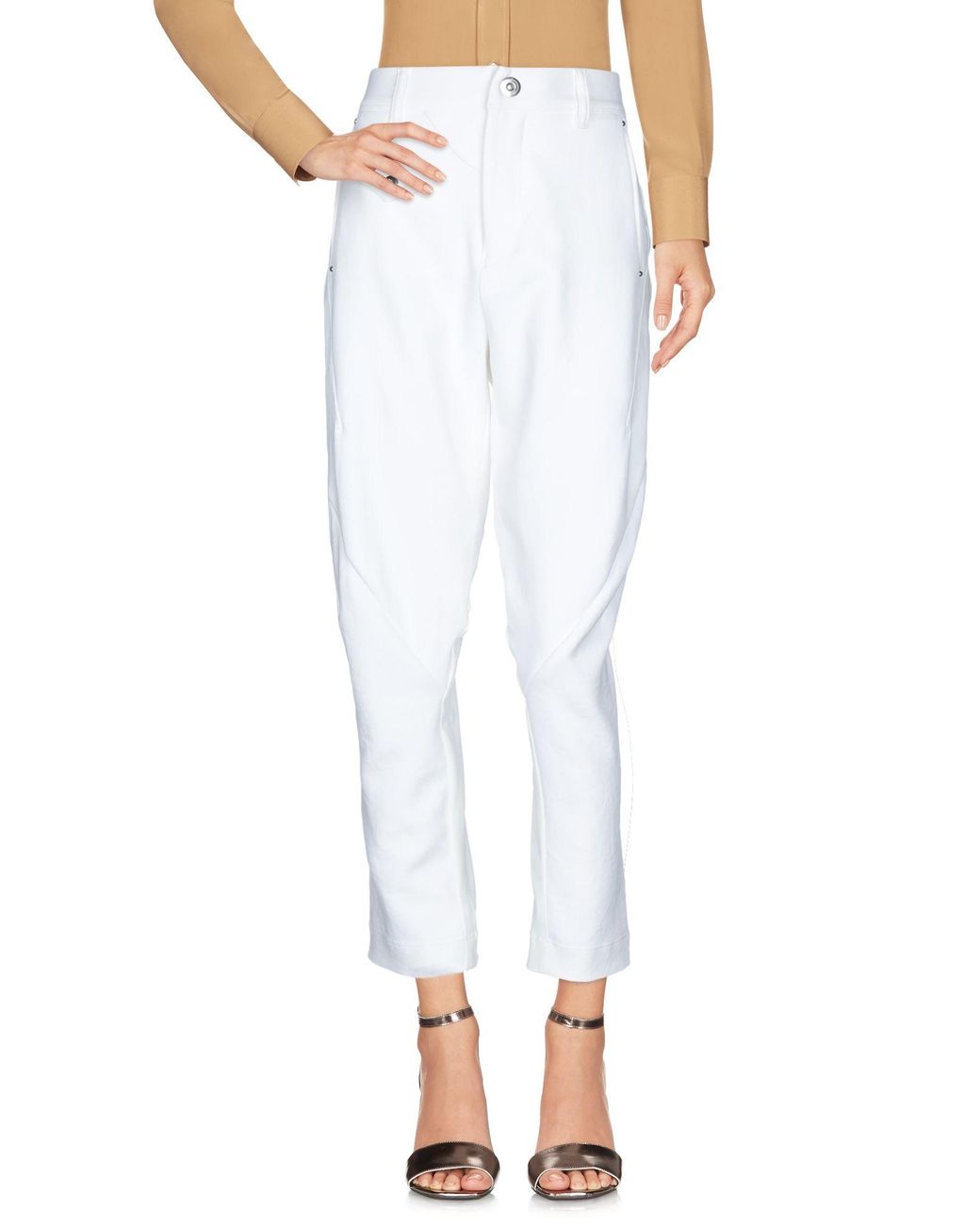 High White Pants Polyester, Nylon, Elastane