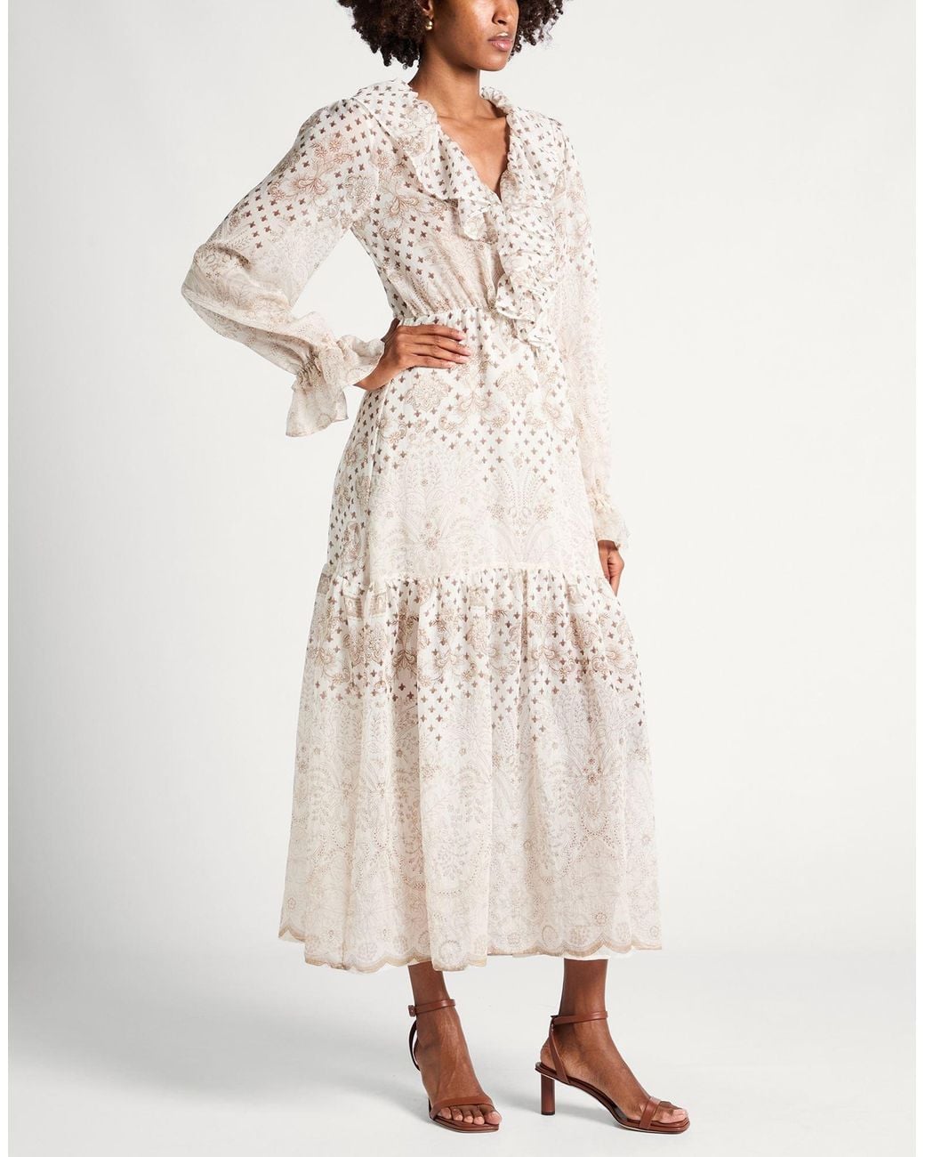 ViCOLO White Maxi Dress Lyocell, Nylon