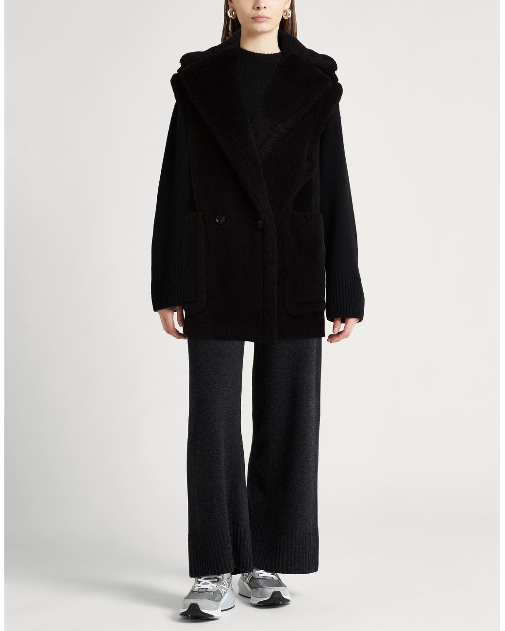 Max Mara Black Vest Alpaca Wool, Virgin Wool, Silk