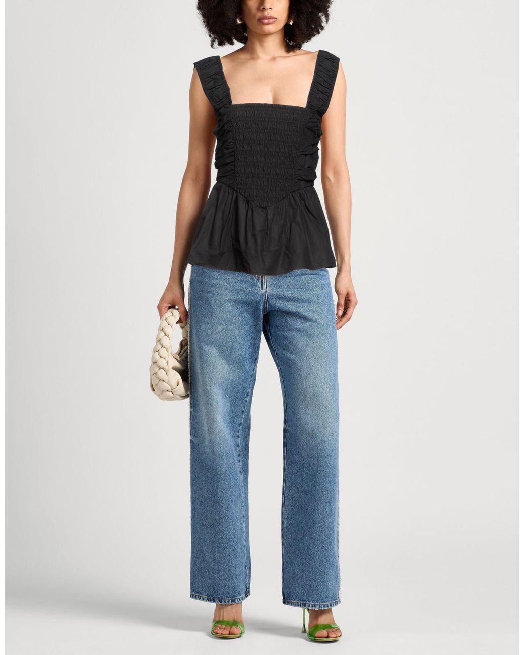 Ganni Black Top Organic Cotton