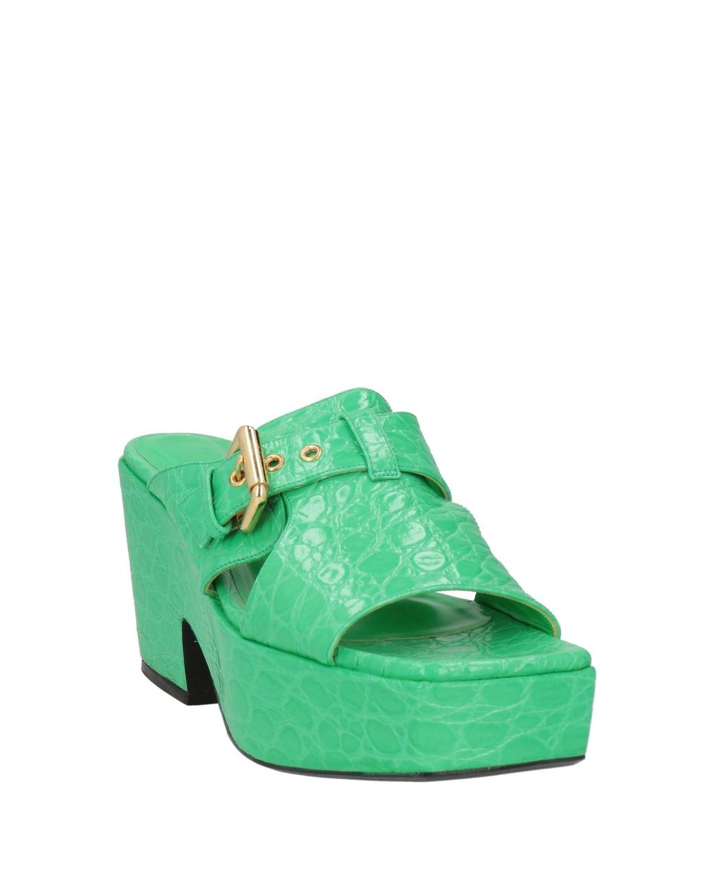 By Far Green Sandals Leather