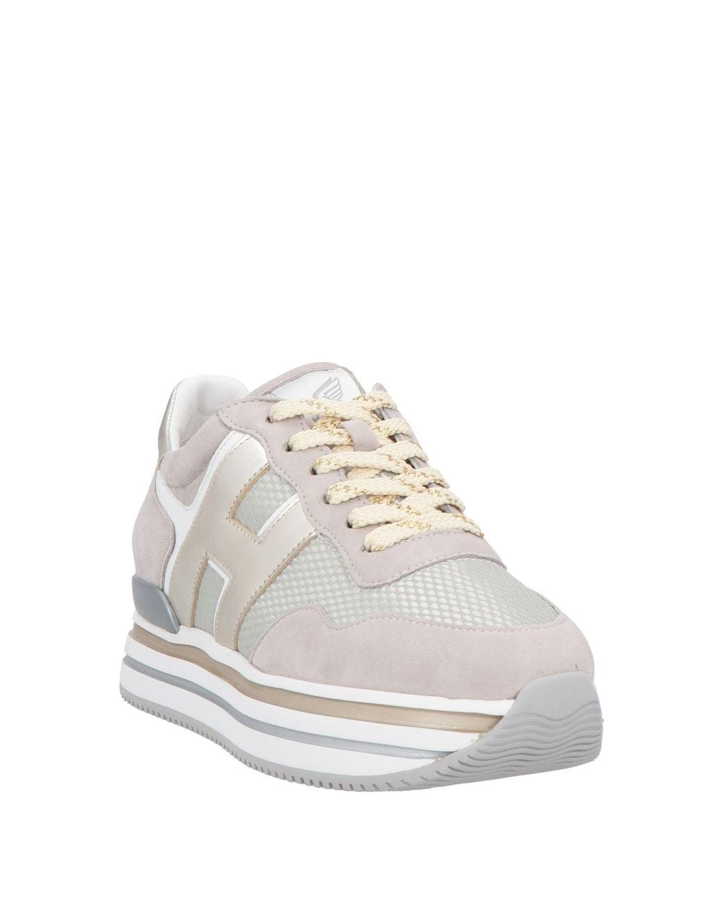 Hogan White Sneakers Leather, Textile Fibers