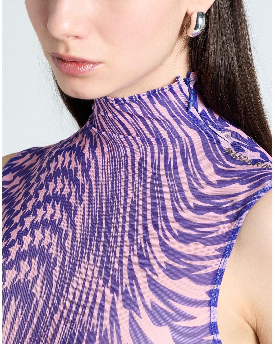 Mugler Purple Bodysuit
