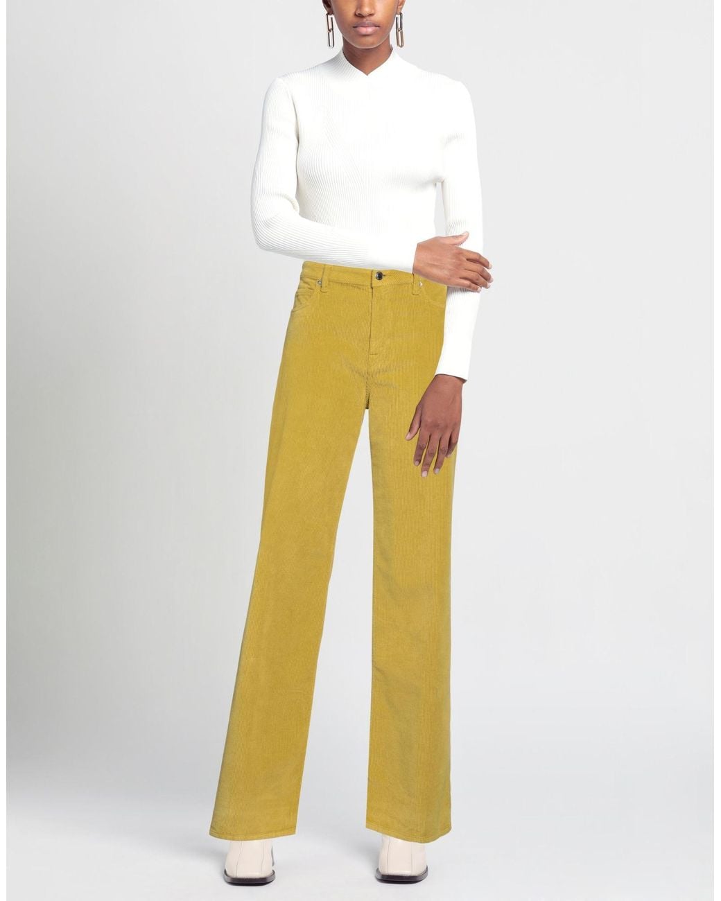 TRUE NYC Yellow Pants Cotton, Lyocell, Elastane